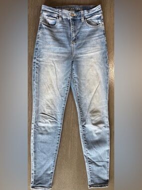 AEO Blue Denim High Rise Curvy Skinny Jeans 2